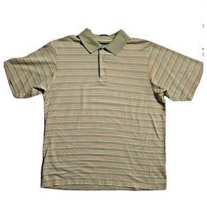 Men's Como Sport Golf Polo Shirt Pastel Striped Made in Italy 100% Cotton Size M